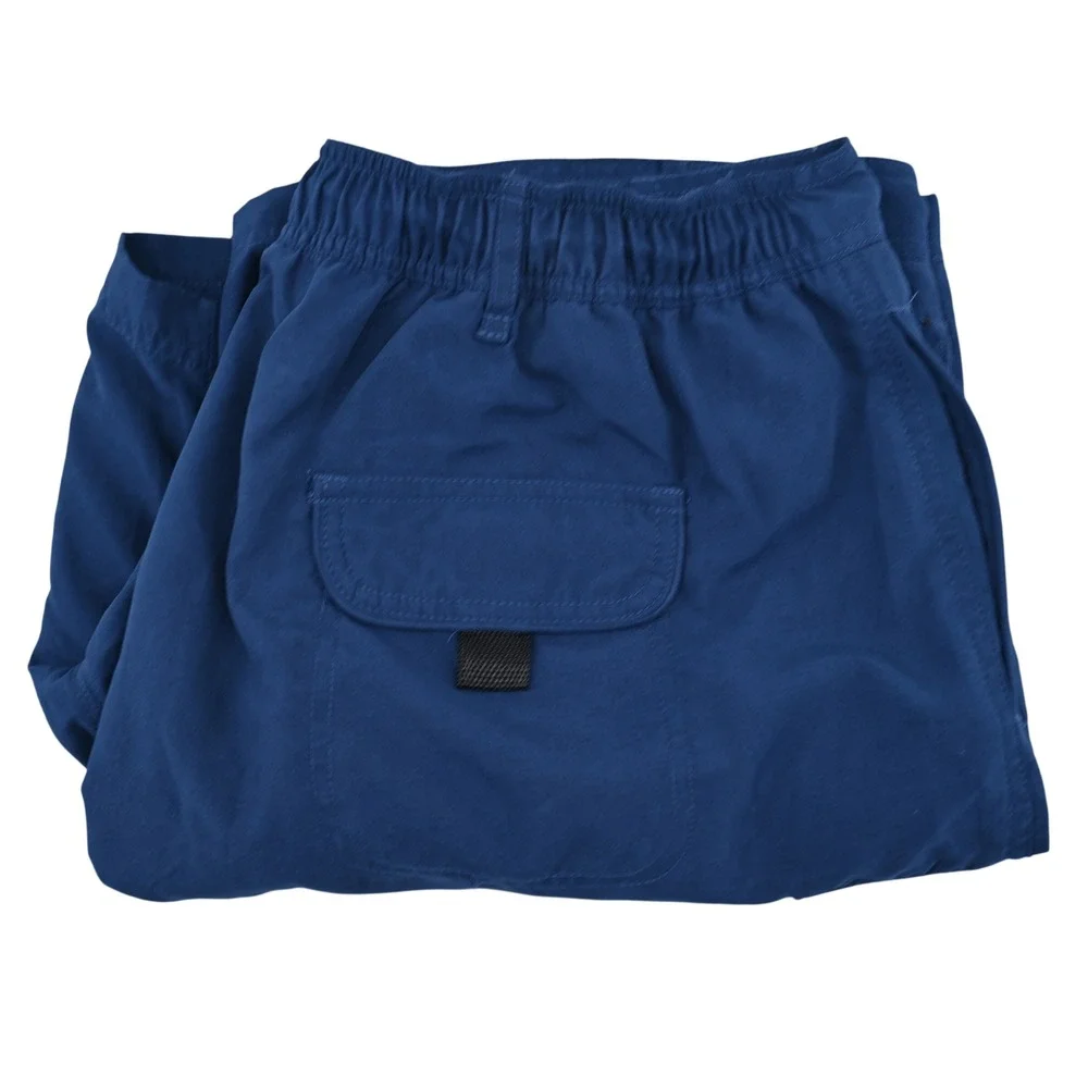 Nat Nast Swim Trunks Mens XL Navy Blue Cargo Pockets Mesh Lined Casual Resort